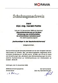 Zertifikat 'Sachkundiger in der Baustellensicherung'